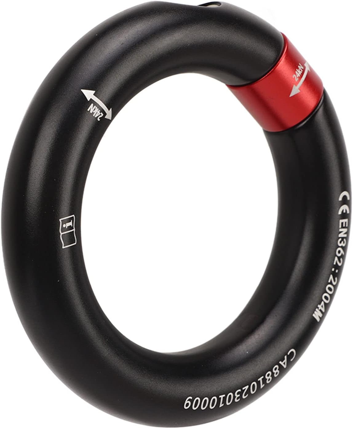 Rock Climbing O Ring, Efficient 2400KG Breaking Force Rappel Ring Uniform Force Detachable Safe To Use for Mountaineering (Black)