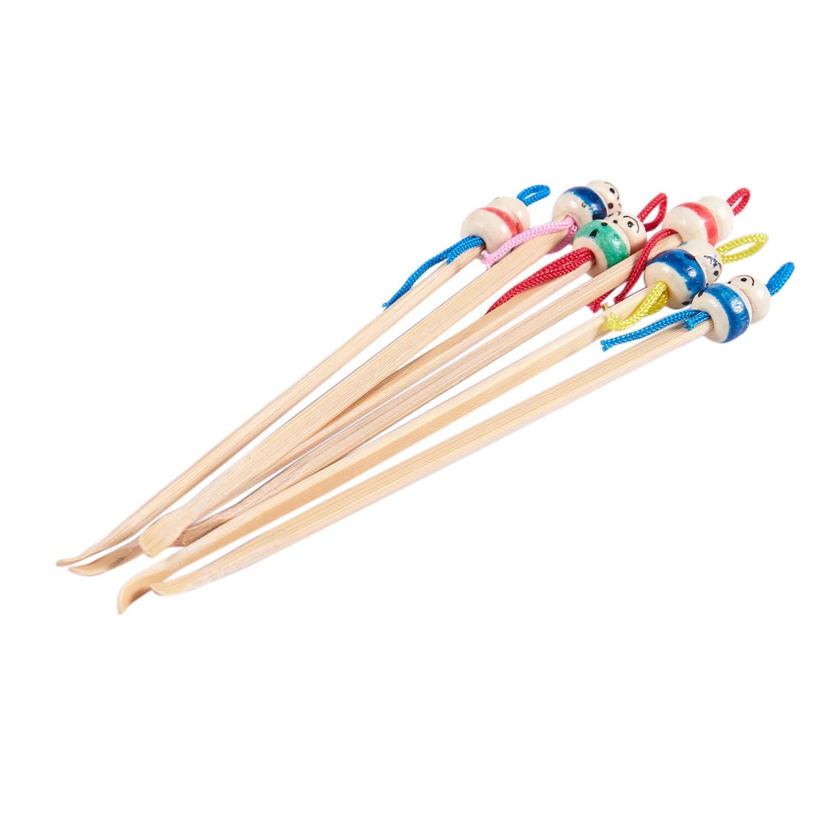 Baglaum Tricolor China Doll Decor Wooden Earwax Remover Ear Picks 12 Pcs