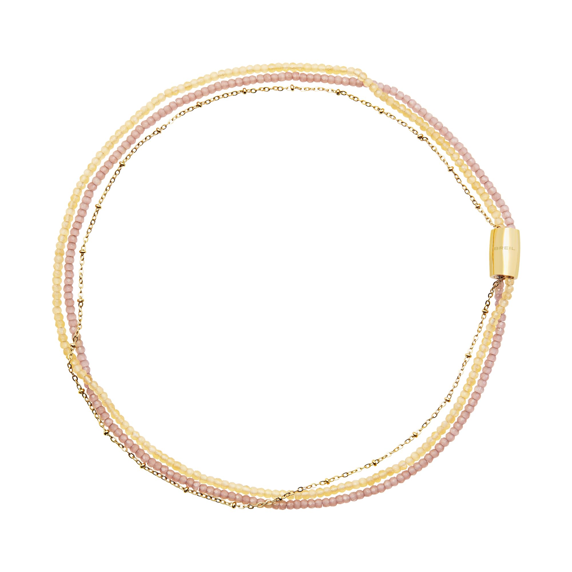 Breil, Collezione Magnetica System, Girocollo Donna in Acciaio Lucido Effetto Specchio e Pietre Naturali, Pratica Chiusura con Magnete, Idea Regalo Donna