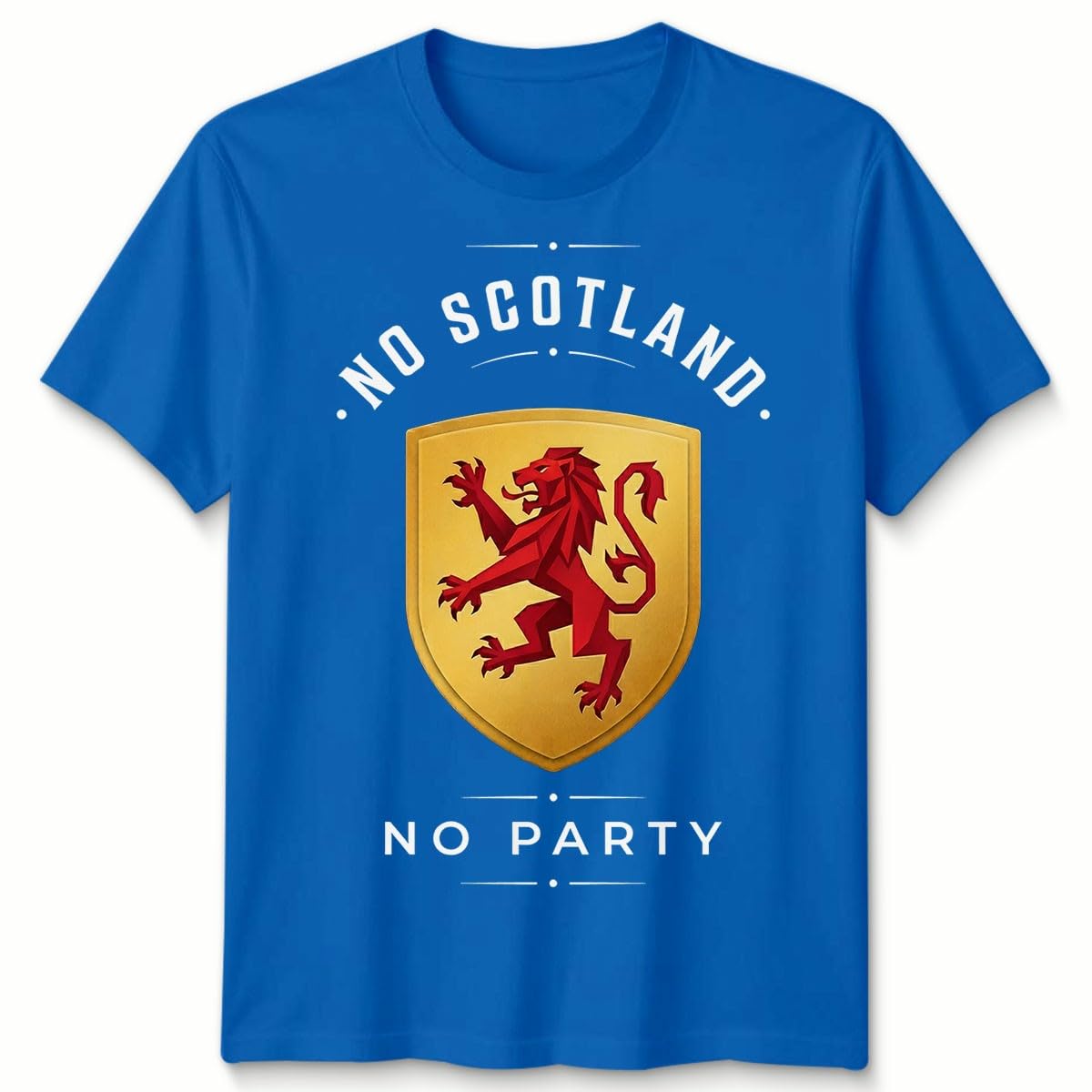 D&T No Scotland No Party Football Unisex T Shirt Scotland Fan Mens Womens Graphic Tee 12-13 Years Royal Blue