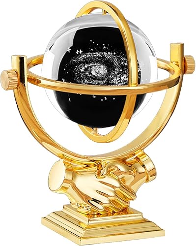 Wzuhqain Pelota de galaxia grabada en 3D con pisapapeles de 2.362 in, vidrio de oficina para escritorio, decoración del hogar, pantalla de cristal