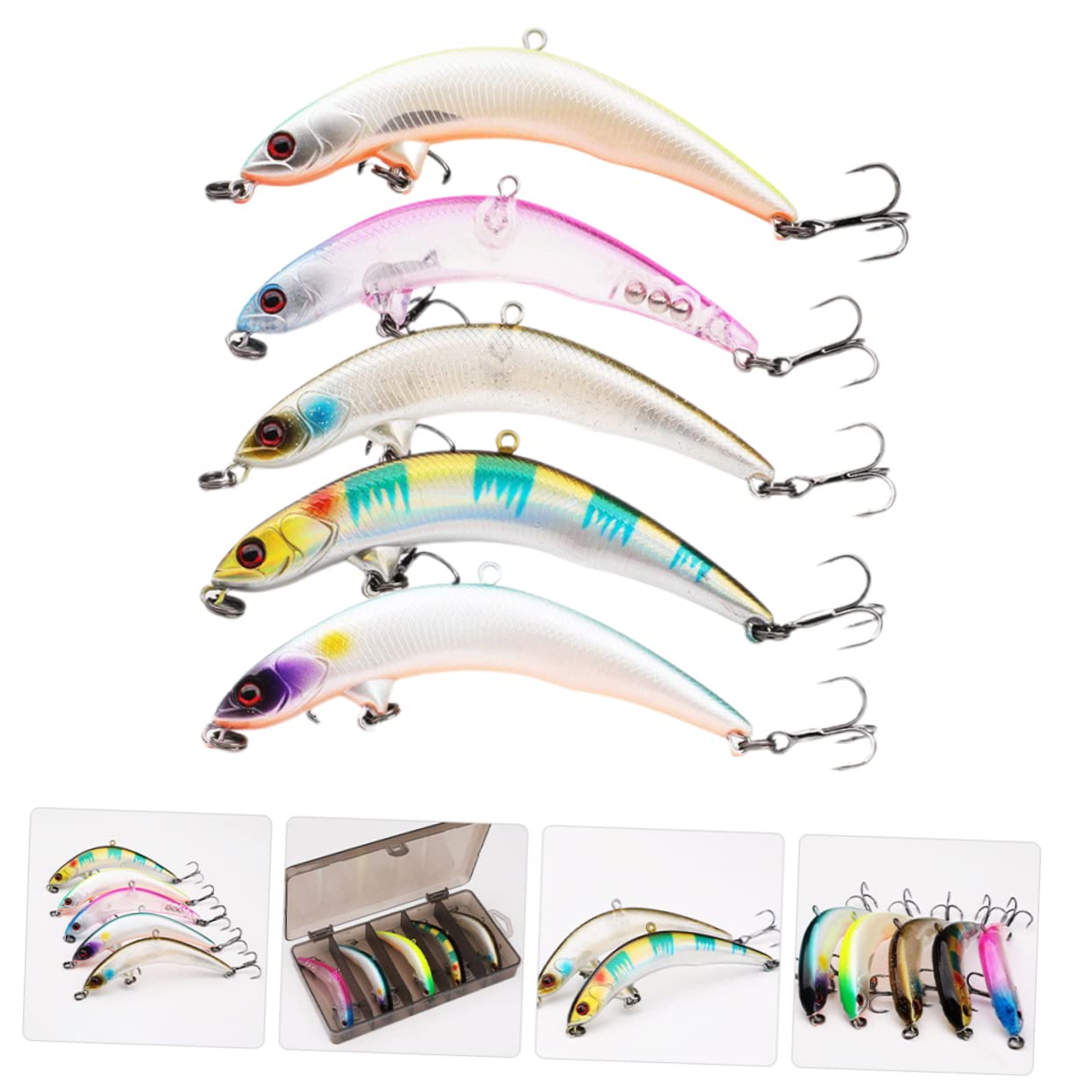 BESPORTBLE 25 Pièces Crochet d'appât Faux appâts Outil de pêche Vif hameçons Pratiques d'enfoncement Pratiques Extérieur Bar rayé Brancher leurre appât 4g pêche en mer