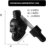 Vista 2 de Juego de 7 piezas 10ml Mini Botella cuentagotas de vidrio con forma de calavera a prueba de fugas para aceites esenciales para almacenamiento