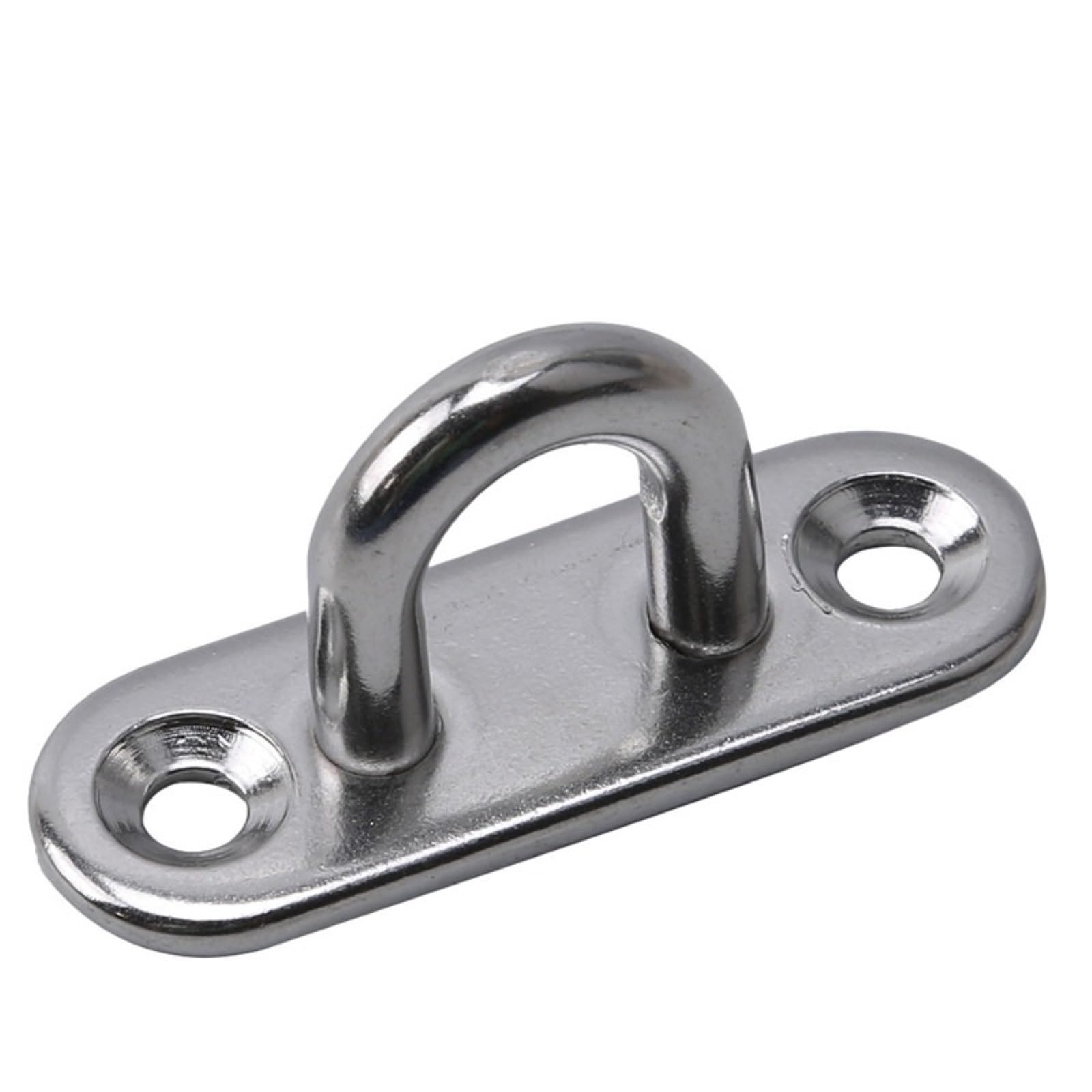 LAJHDCG 1/2pcs Hooks Eye Plate Heavy Oblong Duty Steel Stainless Pad Mount Wall U Boat Ceiling Hanger Ring Garage Hammock D Design Shape(304-M5 4.5x1.5x2cm)