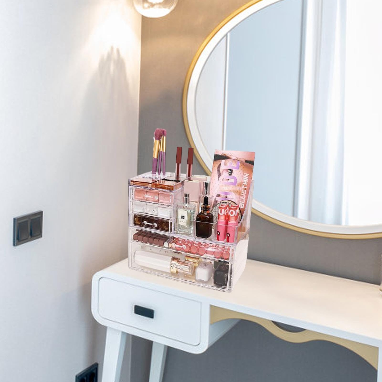 Organisateur de maquillage transparent – Tiroir de rangement de maquillage