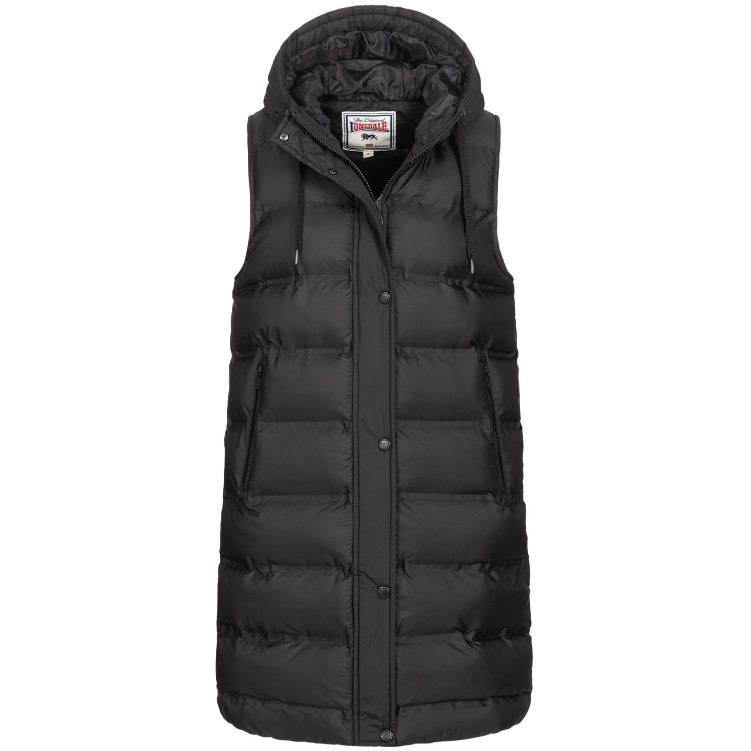 Chaleco Lonsdale Moonzie de mujer con capucha acolchada y cierre central 6