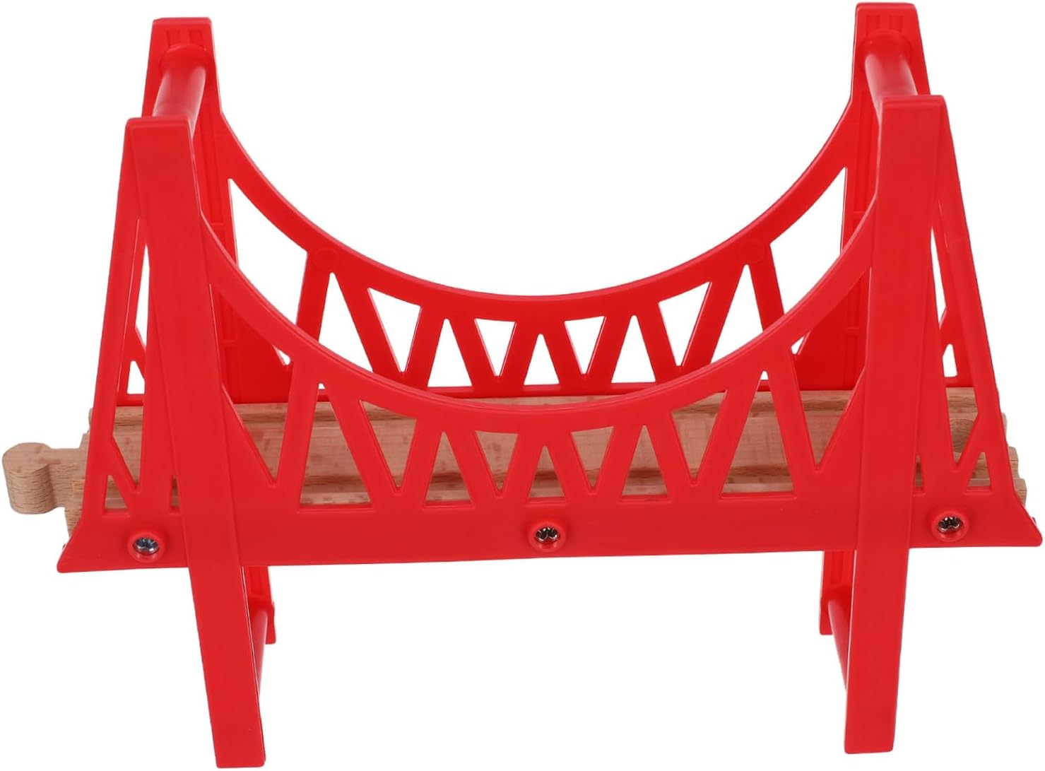 Angoily Wooden Train Track Bridge Accessories Single Deck Model Compatible Kids Railway Play Detachable Design for Easy Assembly for Home and School