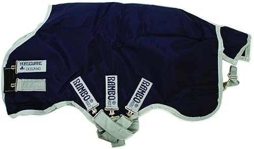 Miniatura 4 de Horseware RBamboo Original Leg Arch 200G Manta de peso medio azul marino/plateado 75"