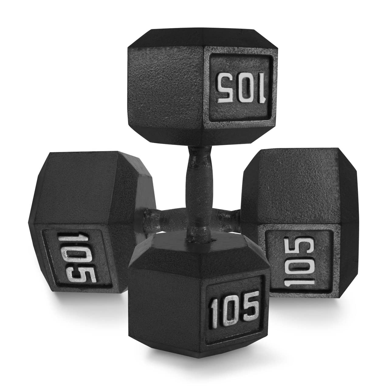 WF Athletic Supply Cast Iron Solid Hexagon Gray Black Dumbbells Strength Training Free Weights Set of 2 for