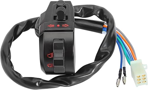 Miniatura 9 de Control universal Función de bocina de señal de giro Luz principal Luz baja Interruptor izquierdo para manillar de 78 pulgadas 0.866 in motocicleta