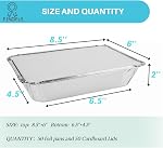 Poêles en aluminium avec lids (50-Pack, 8.5"×6") 2.25 LB Conteneurs de nourriture en fiole de capacité avec lids - 50 Parties et pièces détachées 50 Couvertures en carton - Poêles jetables en papier d'étain - pour la cuisson, préparation des repas et congélateur, à emporter
