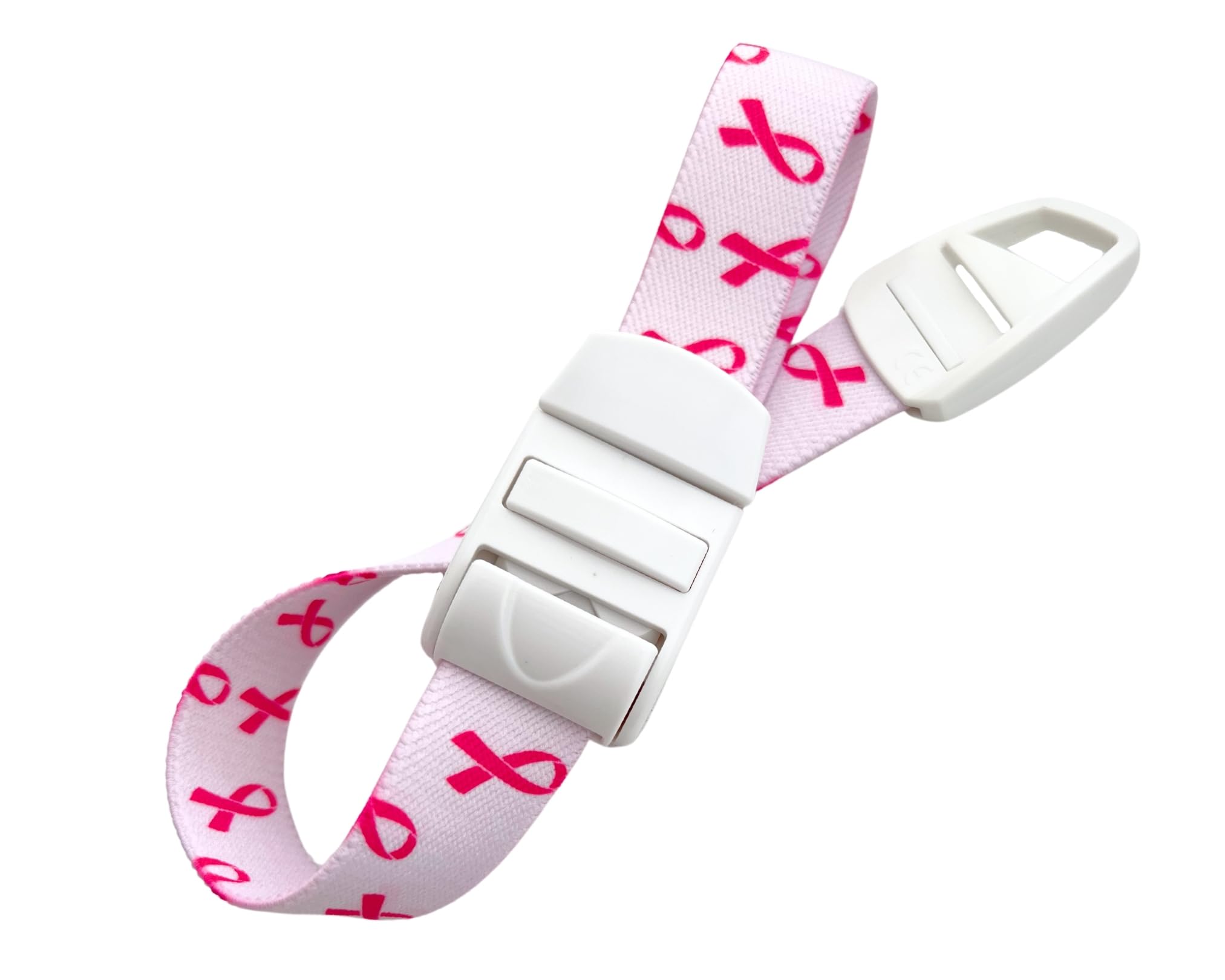 Garrot d'infirmière médicale avec motif ruban rose – Libération rapide et lente – Boucle en plastique ABS, bande élastique sans latex – Parfait pour les médecins, les étudiants et les