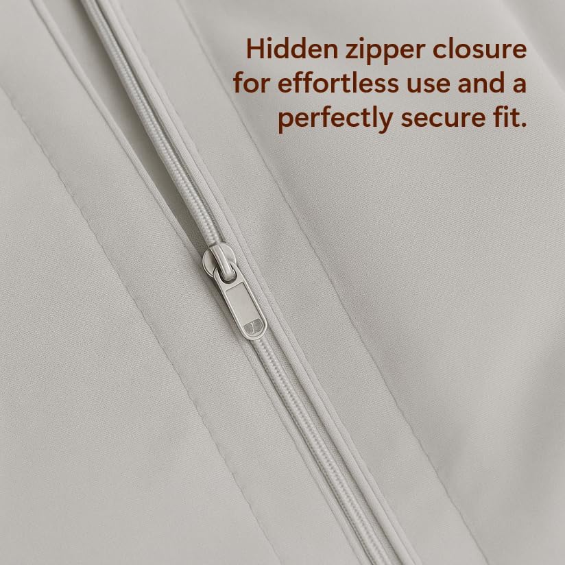 Miniatura 5 de Peru Pima Juego de funda de edredón - IndividualIndividual XL, 100% algodón Pima peruano, Percal, 285 hilos, refrescante y transpirable, cremallera