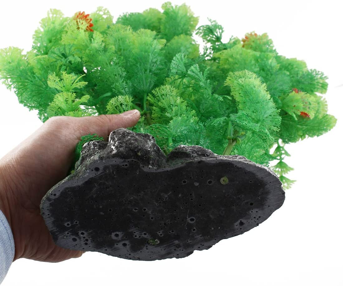 XYWHPGV Céramique Aquarium Aquatique Feuille Artificielle Plante Herbe Pelouse Longueur 46cm Vert Orange(7d8ed 6ce96 7ec35 ccf22 d6d0f 1a337