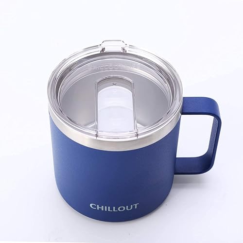 Miniatura 8 de Chillout Life - Taza de café con aislamiento térmico al vacío, acero inoxidable, mango y tapa, 16 onzas