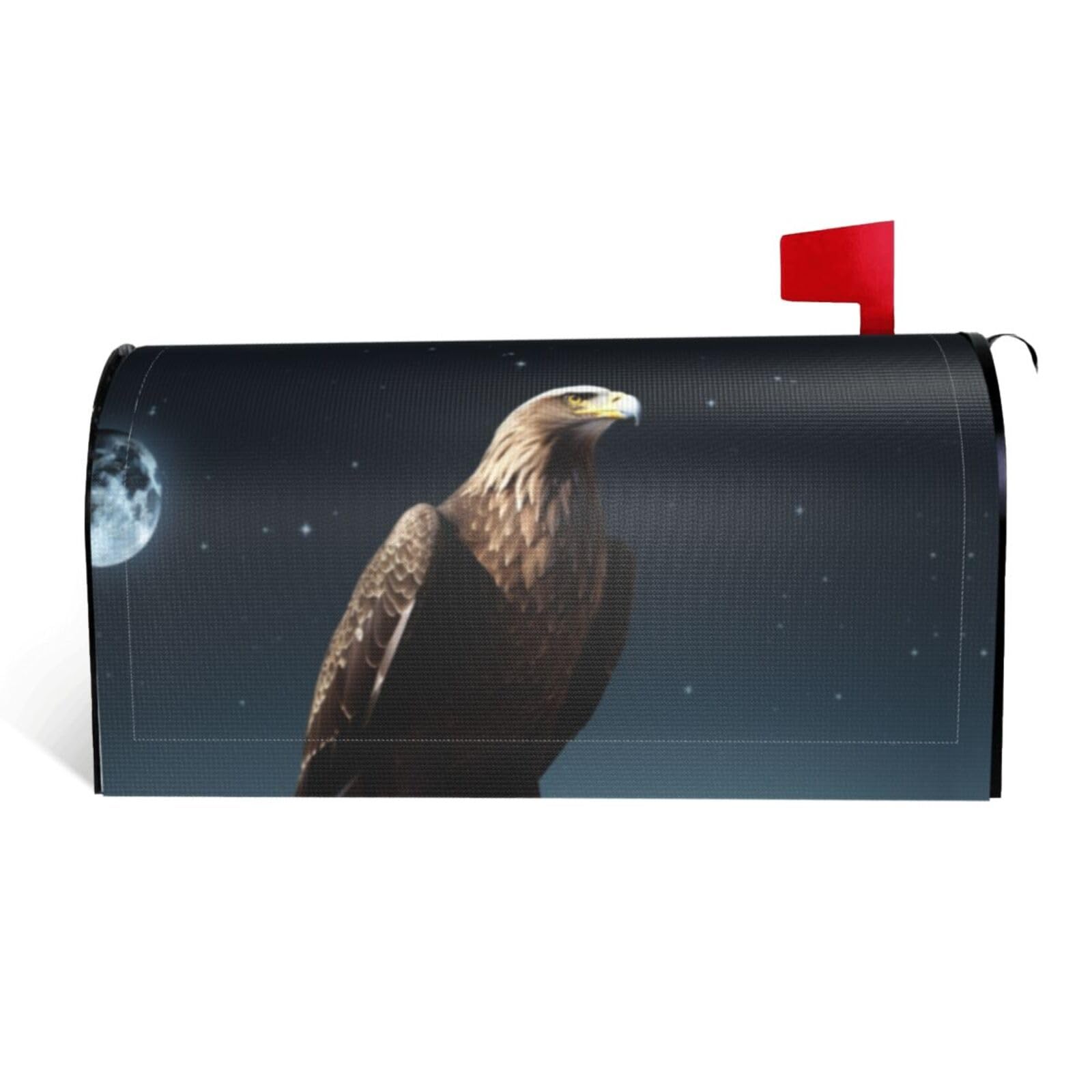 Eagle Under The Stars Mailbox Covers Magnetic Standard Size 21x18 in, Decorative Post Letter Box Cover Waterproof Mailbox Wraps Outdoor Post Wraps for Garden Yard Home Decor