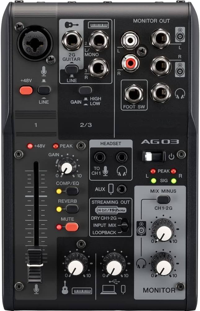 Amazon.co.jp: ライブストリーミングミキサー 3チャンネル ブラック