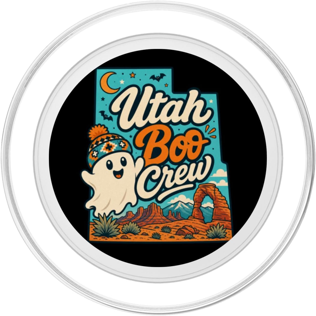 Utah Boo Crew Cute Ghost Halloween PopSockets PopGrip for MagSafe image 2