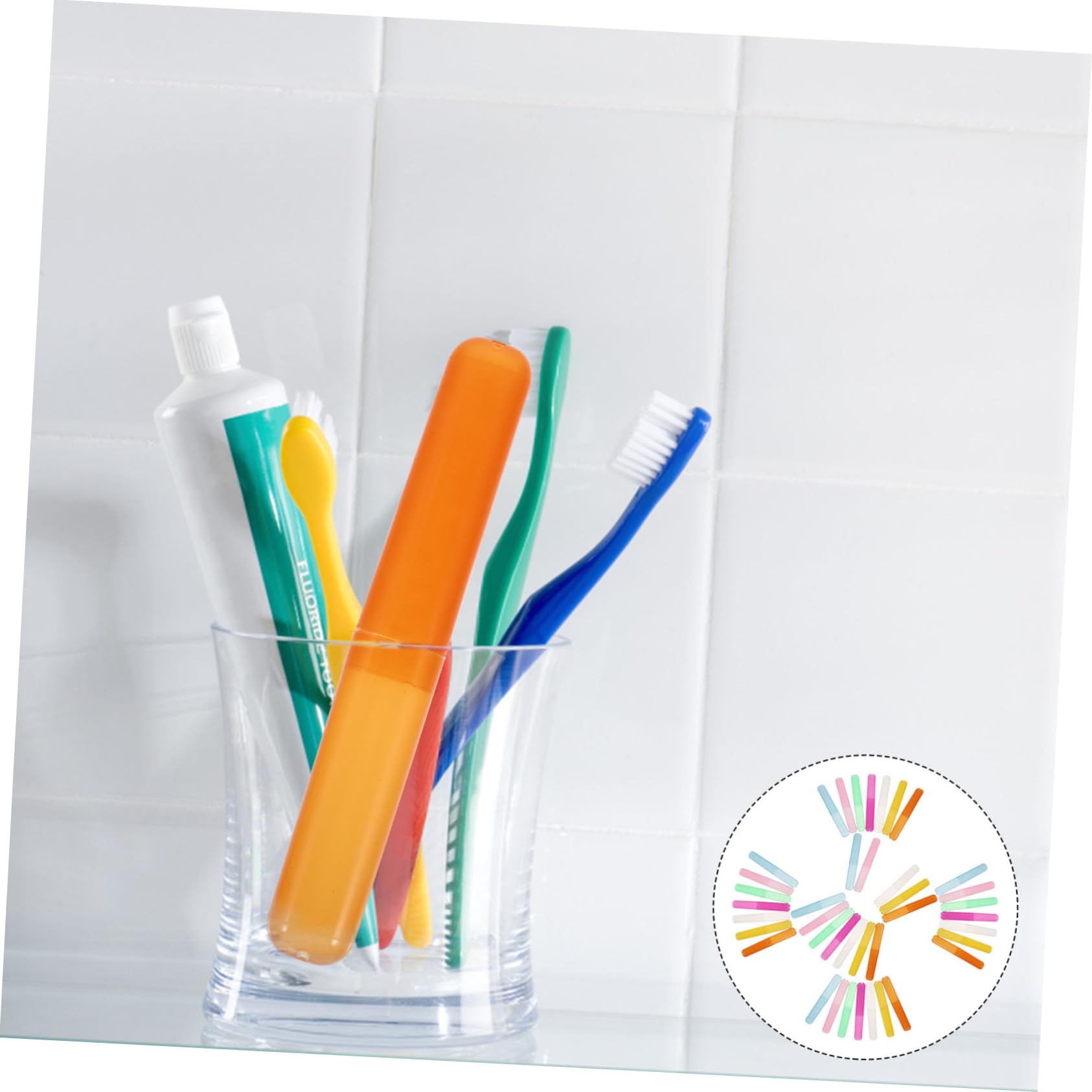 FRCOLOR Confezione di Astucci da Viaggio per Spazzolino 40 Pezzi Abs | Trasferte e Viaggio, Leggero e Facile da Aprire e Chiudere, Chiusura Sicura degli Oggetti Colore Casuale