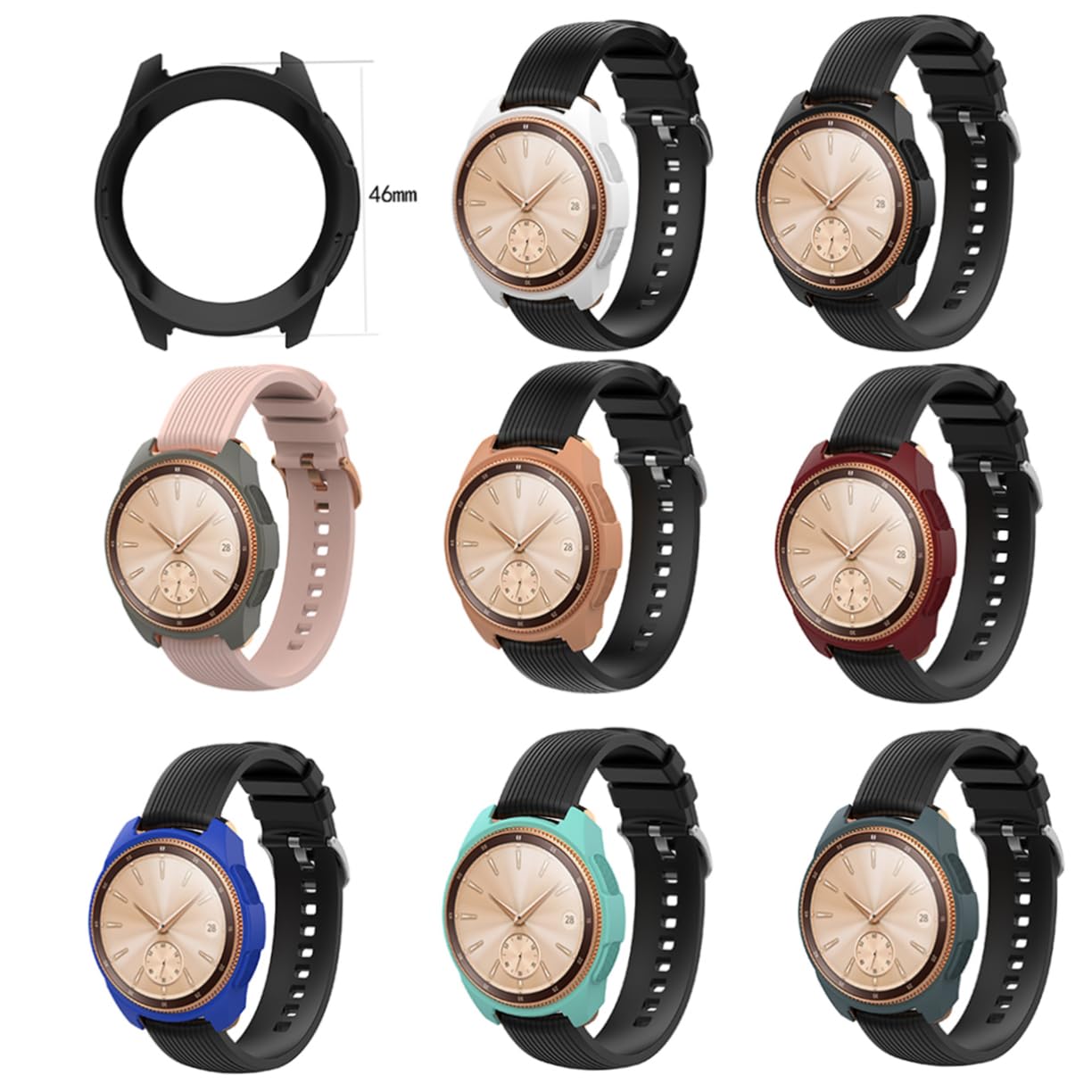 HEMOTON 24stücke Handgelenk Uhr Schutzcover Für Smartwatch Stoßfestes Transparentes Gehäuse Für Watch Frontier Kratzfest Einfach Zu Bedienen Farben