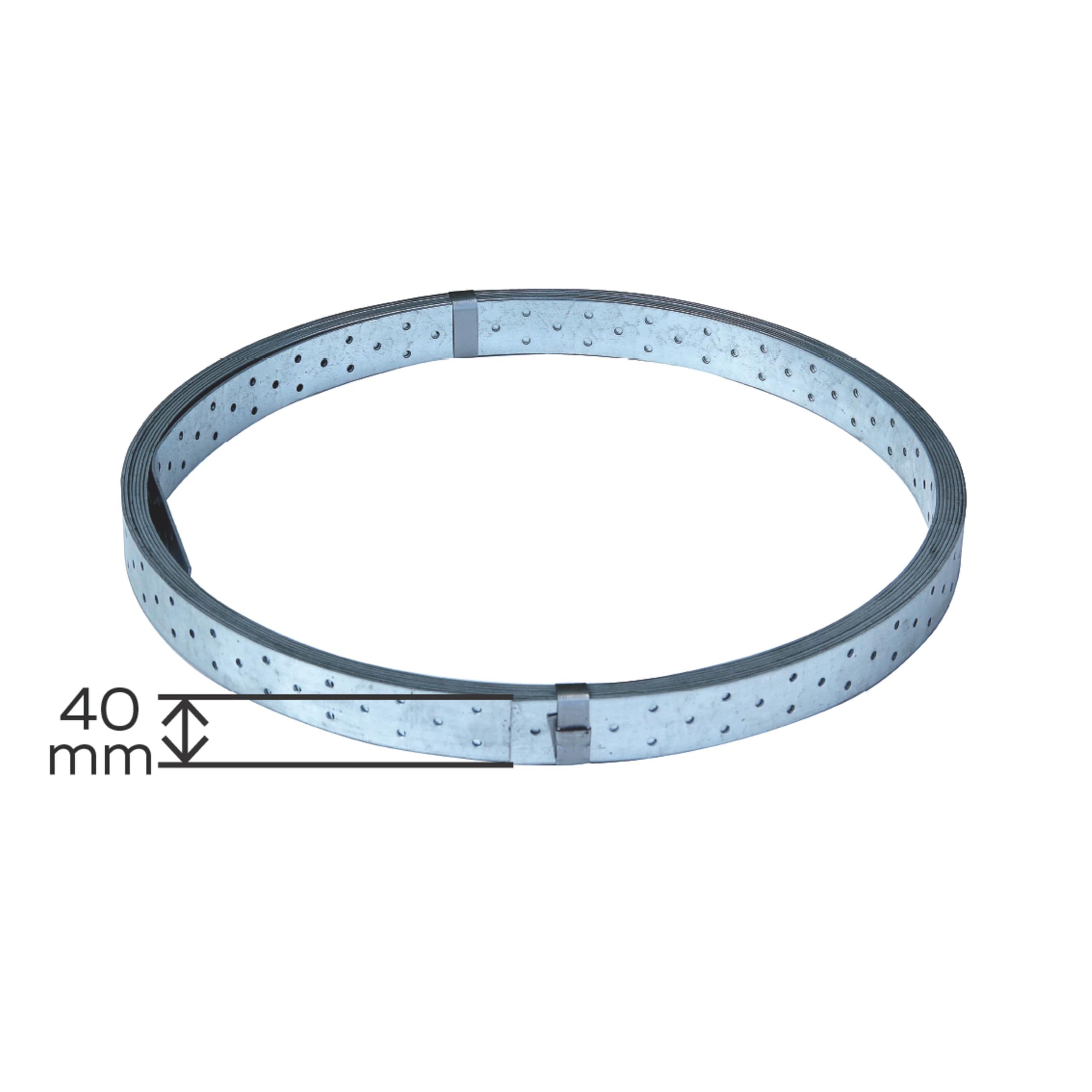 Alberts 339043 Bande perforée | galvanisée Sendzimir | 10 m, 40 x 2 mm