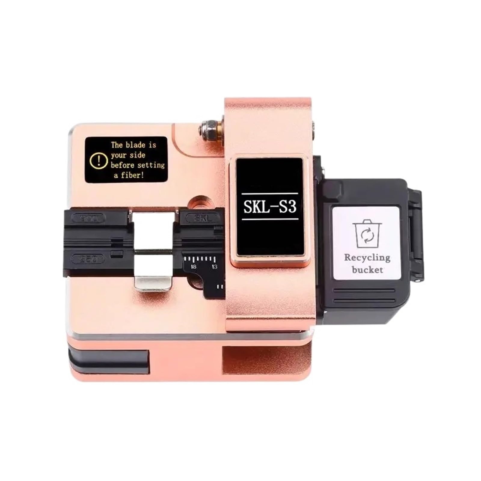 CUDTAPI Optical Fiber Cleaver, SKL-S3 Precision Hot Melt Optical Fiber Cleaver with Bag Optic Cable Cutter With User-friendly Design(SKL-S3 Rose Golden)