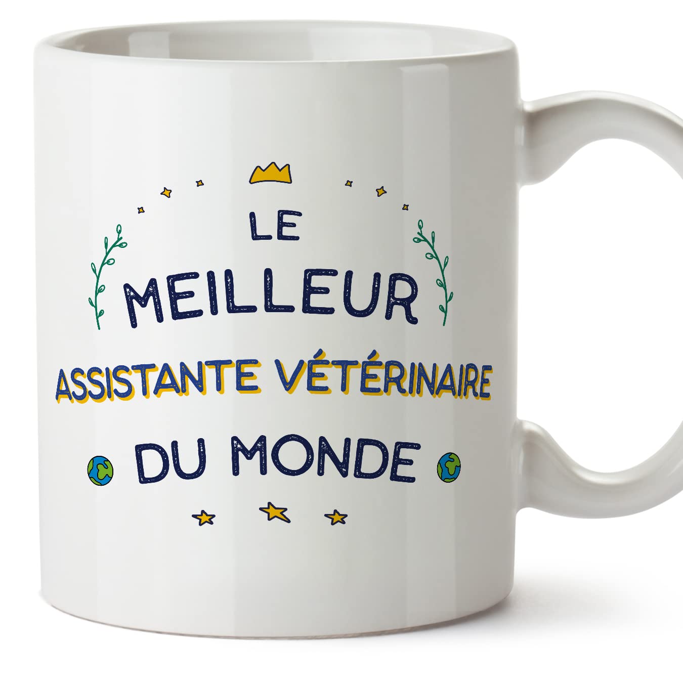 MUGFFINS Veterinary Assistant Man Mug - in French - Meilleur du Monde - Funny Gift for Colleagues - Ceramic 11oz Mug