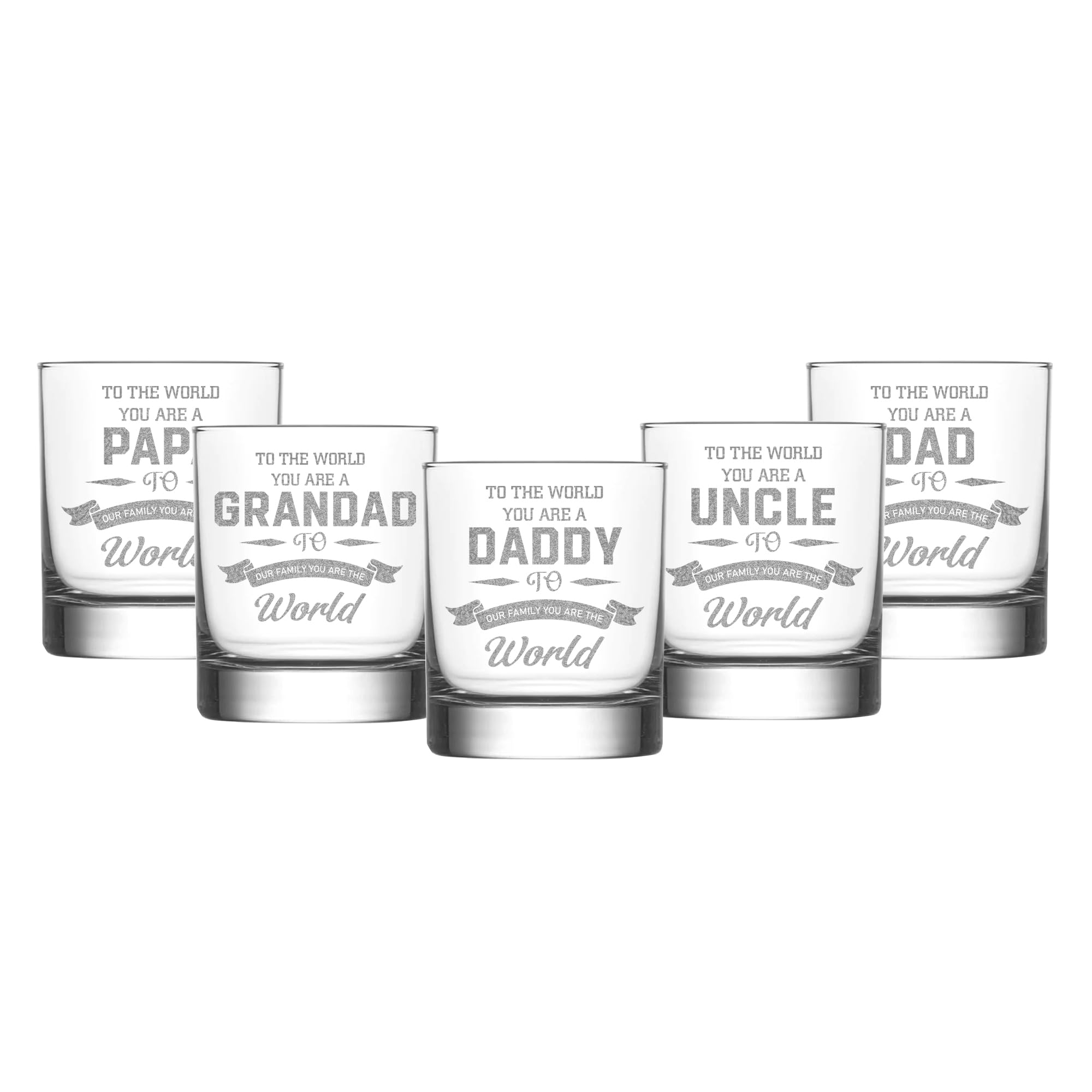 Print Maniacs Personalised Whisky Glass to The World You are Daddy 10oz Glass Engraved for Birthday Christmas Fathers Gifts Wedding Gift for Men Father to Son Daddy Best Man Whiskey Glass