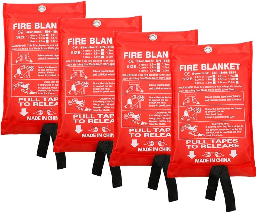 Fire Blanket, Fire Suppression Tool, Flame Retardant Protection and Heat Insulation Fiberglass Fire Blanket for Emergency Survival in Kitchen, Fireplace, Grill, Car, Camping