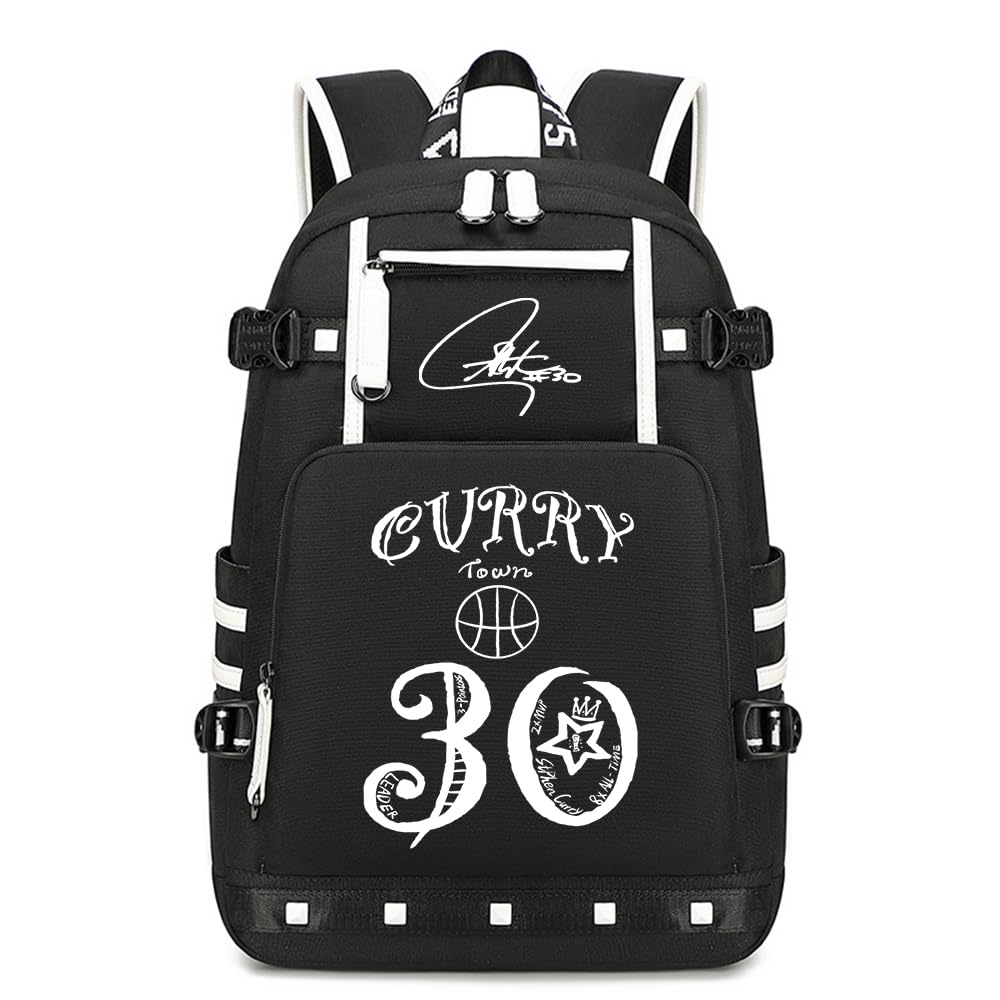 Basketball Players 30 Students Backpacks Men And Women Laptop Backpacks Ultra-Light Travel Bag Fan Book Bag (Black1)