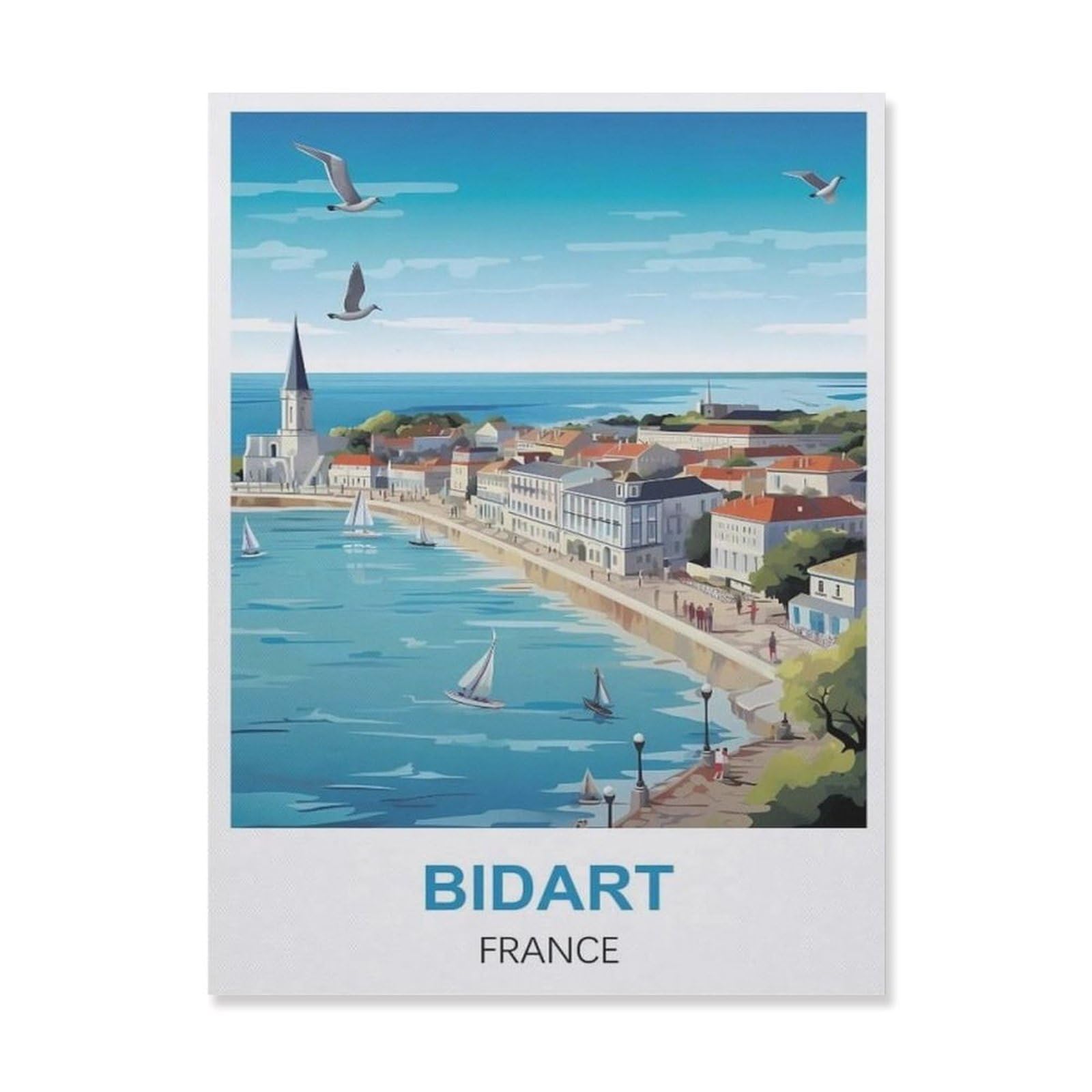 Funny Bathroom Wall Decor Signs，Bidart France(15x30cm）