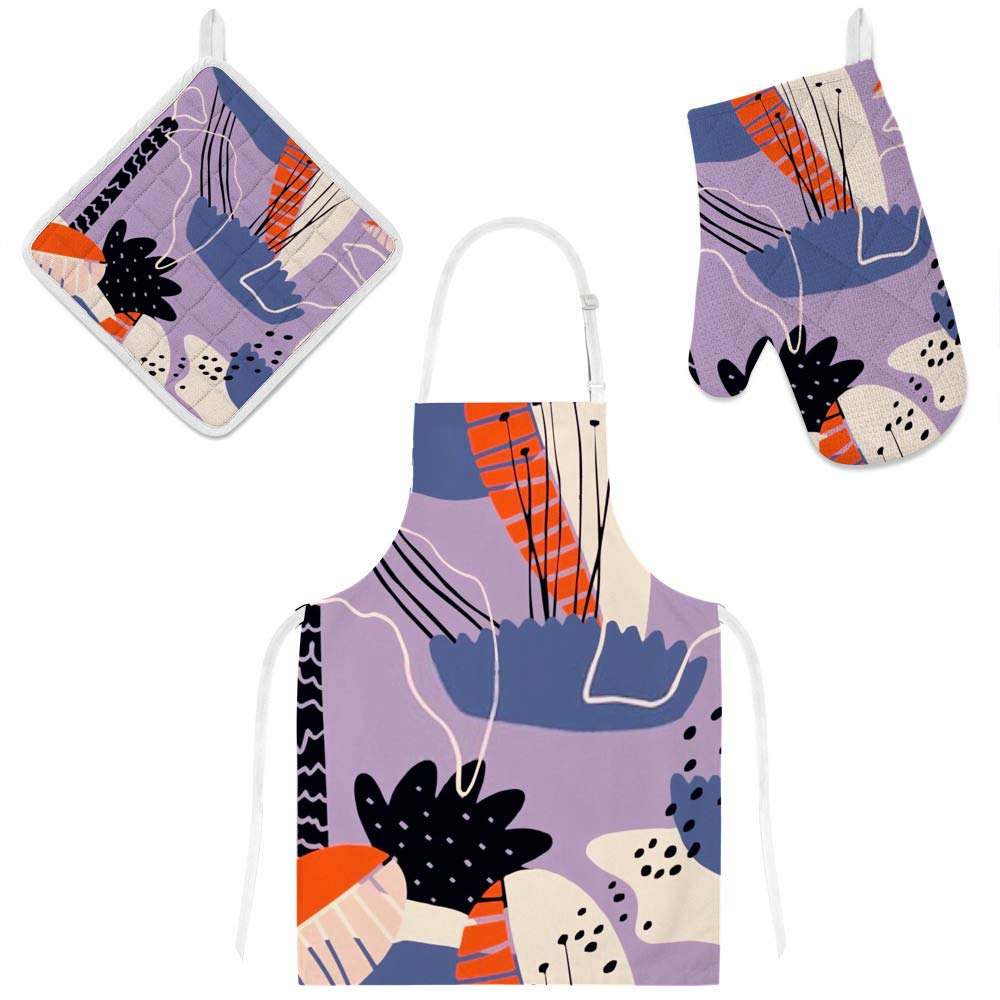 Tablier de cuisine et gants graphiques pour cuisiner au quotidien avec style