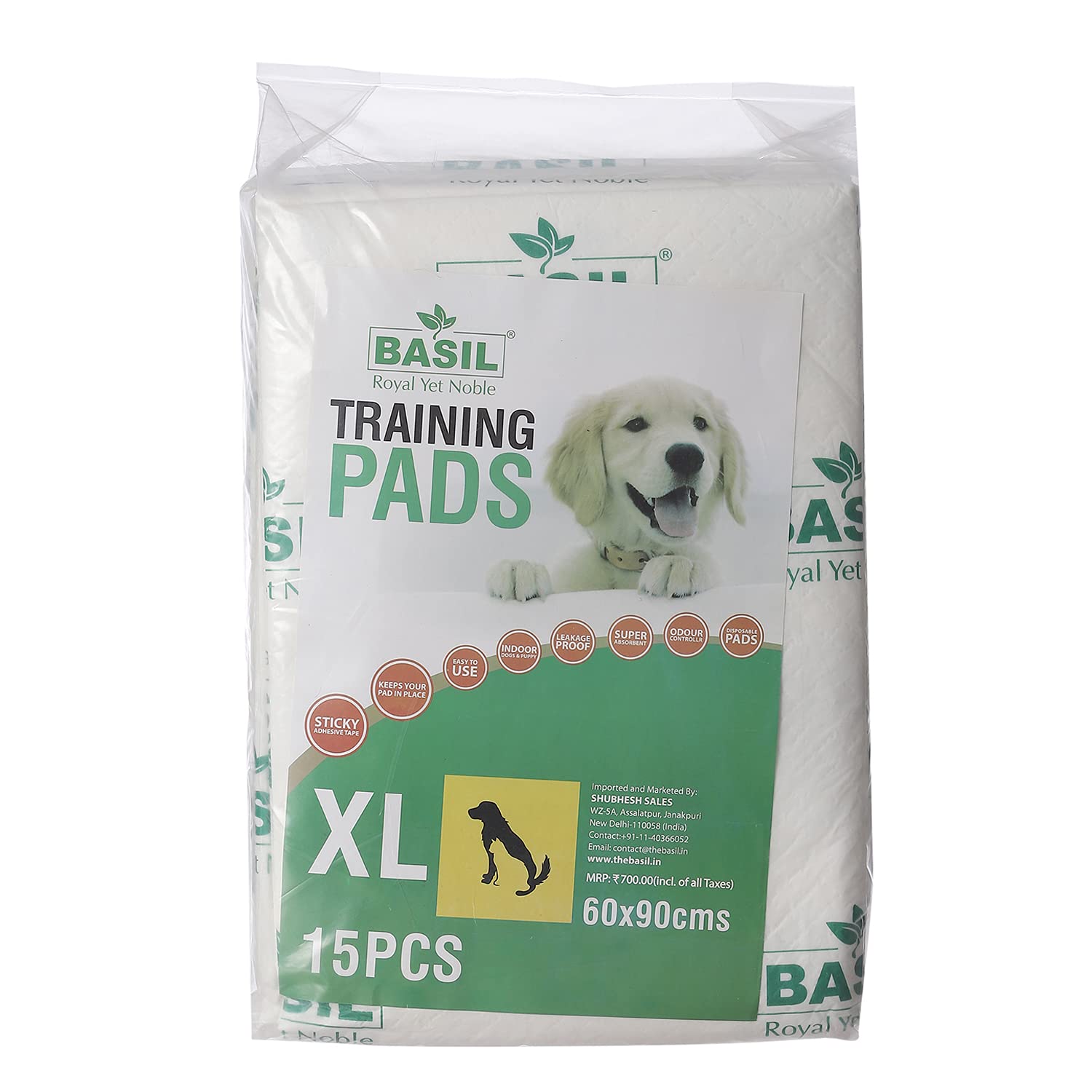 Basil 15 Absorbent Training Pee Pads with Leak Proof (Size - XL & 60x90 Cms) for All Pets Dogs, Puppy, Peeing Toilet Trainer Mats, Potty Pads (B09RWRN76F) Amazon Price History, Amazon Price Tracker