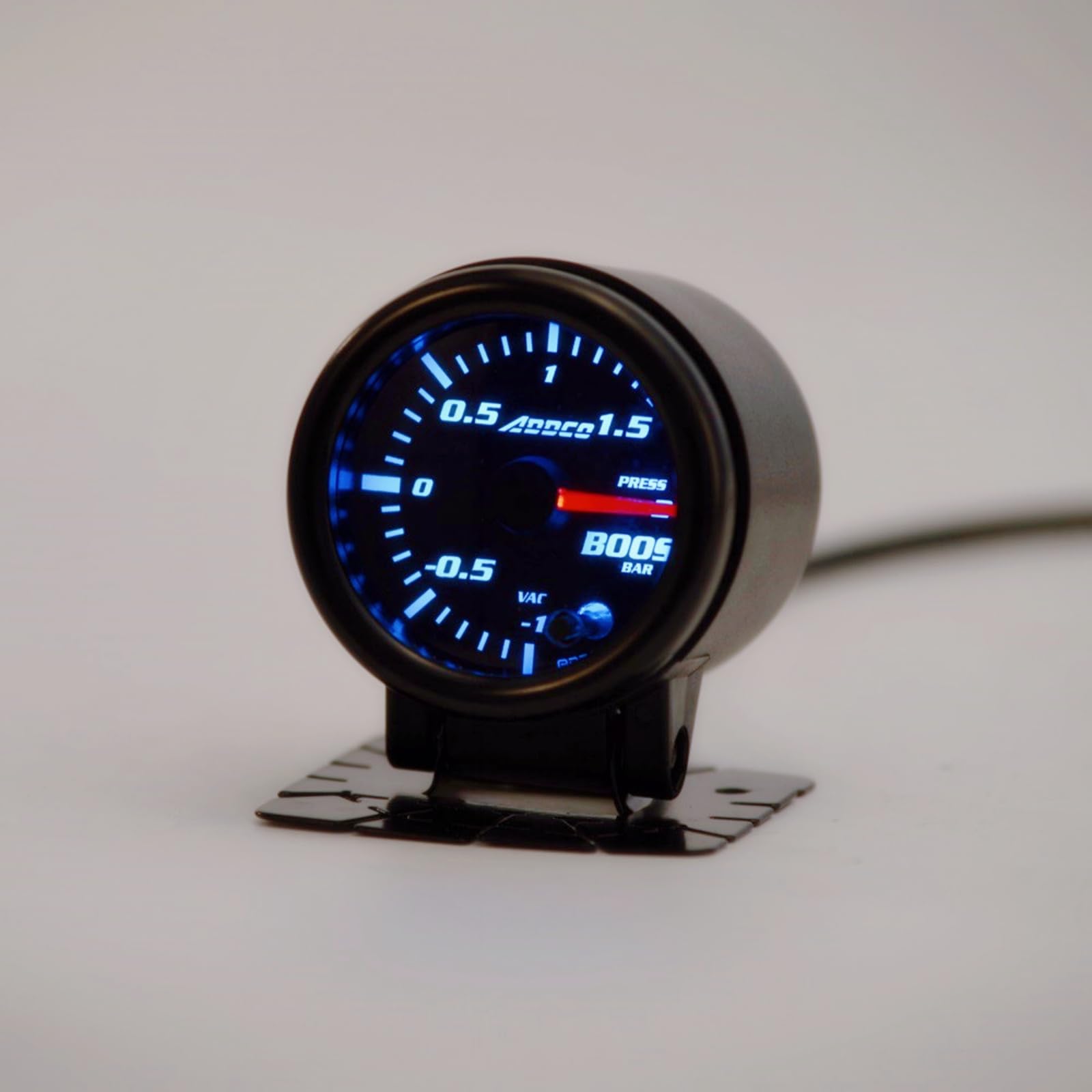 52 mm (2") 7-kolorowy miernik LED Turbo Boost z czujnikiem i uchwytem - od (-1 do 1,5 BAR) - uniwersalne dopasowanie do samochodów