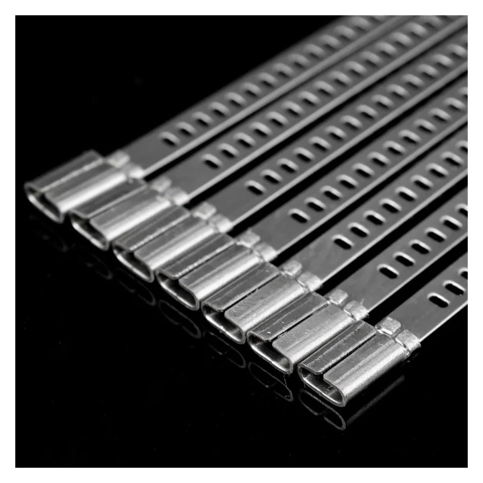 Fascette fermacavi autobloccanti in acciaio inossidabile da 50 pezzi, fermacavi multiuso in metallo, organizer per hardware(4.5x1000mm)