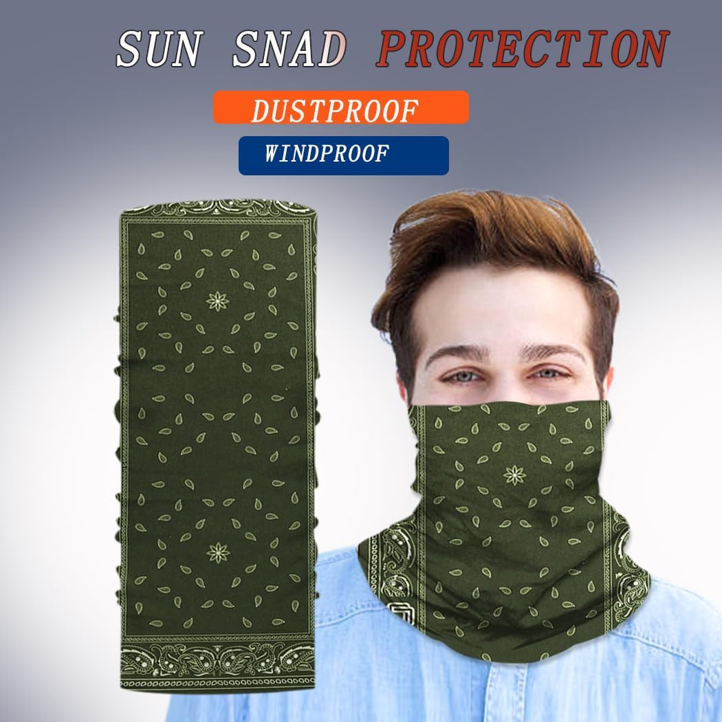 Neck Gaiter Mask Face Scarf Bandana Tube Cover Headwear Balaclava Headband Headwrap for Men and Women - Image 4