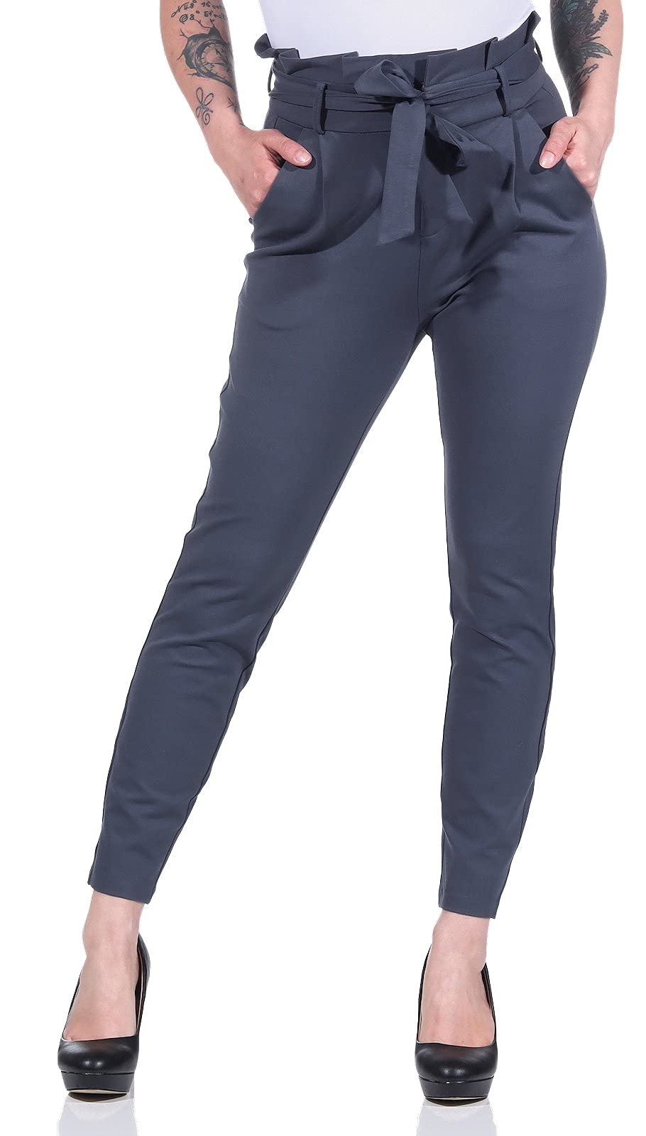 Vero Moda Female Paperbag Trousers VMEVA Trousers, Ombré Blue, M / 30L