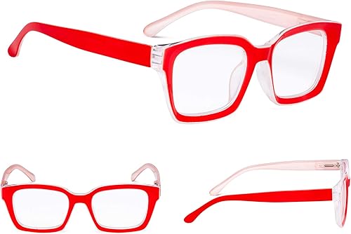 Miniatura 6 de Paquete de 4 lentes para mujer con marco cuadrado de gran tamaño para mujeres lectoras