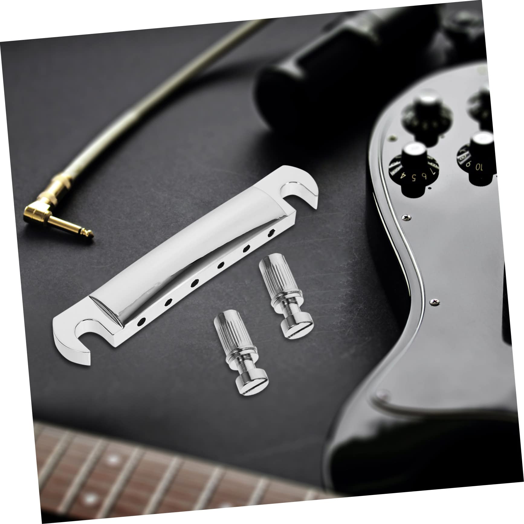 Kisangel 1Set Guitar Roller Saddle Bridge Tailpiece for Style Electric Guitar Luthier Tools for Tailpiece Smooth Finish for Enhanced Sound Quality