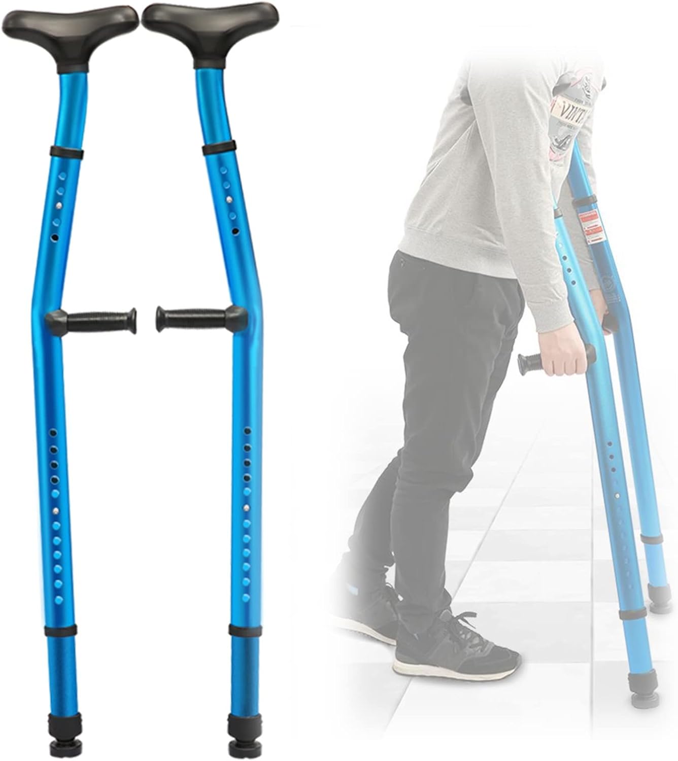 Underarm Crutches for Adults, Aluminum Adjustable Crutches