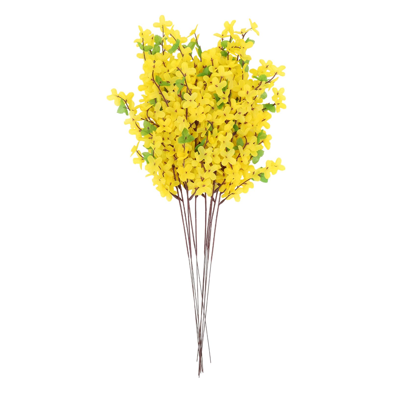 IMIKEYA Artificial Forsythia Flower Branches 10pcs Long Stem Silk Fake Winter Jasmine Simulation Yellow Flowers Bouquets for DIY Floral Arrangement Home Office Decor