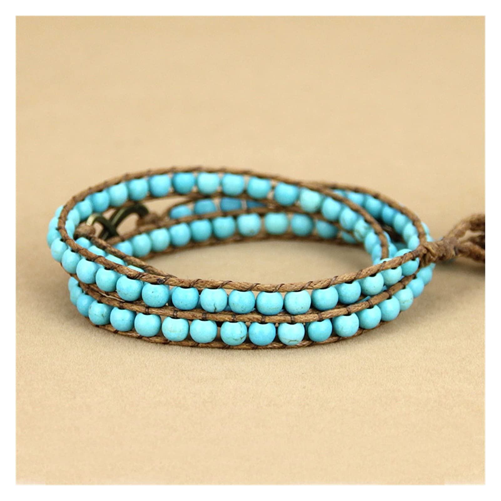 Pulsera Semi Preciosa Piedra con Encanto Infinito Pulsera Pulsera Amistad Pulsera Multicapa Amistad Pulseras (Metal Color : Silver)