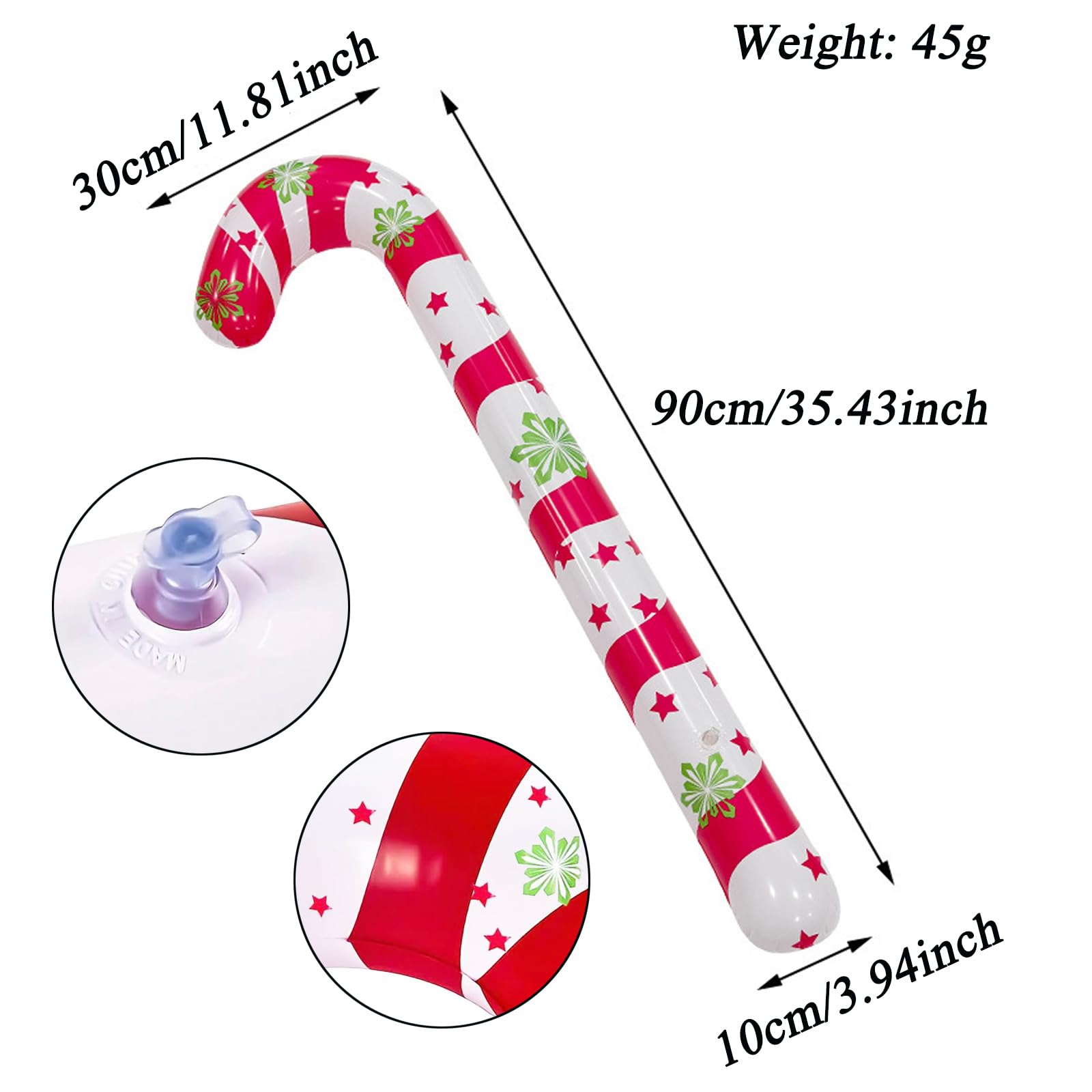 6 Stück Aufblasbare Zuckerstangen 90cm Aufblasbare Zuckerstangen Haustür Zuckerstangen Aufblasbarer Lutscher Groß Weihnachten Zuckerstange für Outdoor Haustür Innenbereich Weihnachtsdekorationen