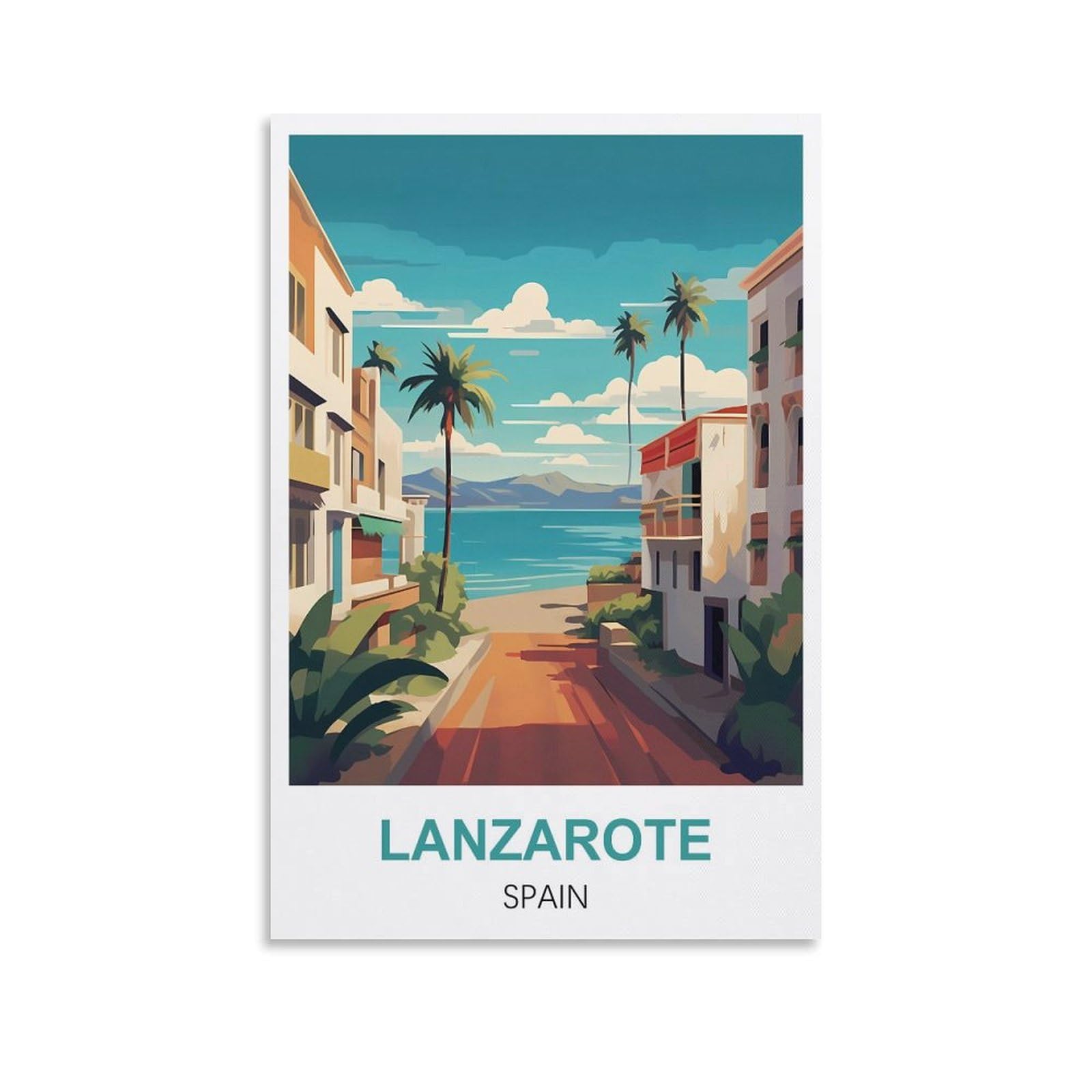 Nprzm A129 Vintage Signs Metal Signs Lanzarote Spain Funny Vintage Metal Sign Plaqu Poster Wall Art Pub Bar Kitchen Garden Bathroom Home Décor 15X30cm
