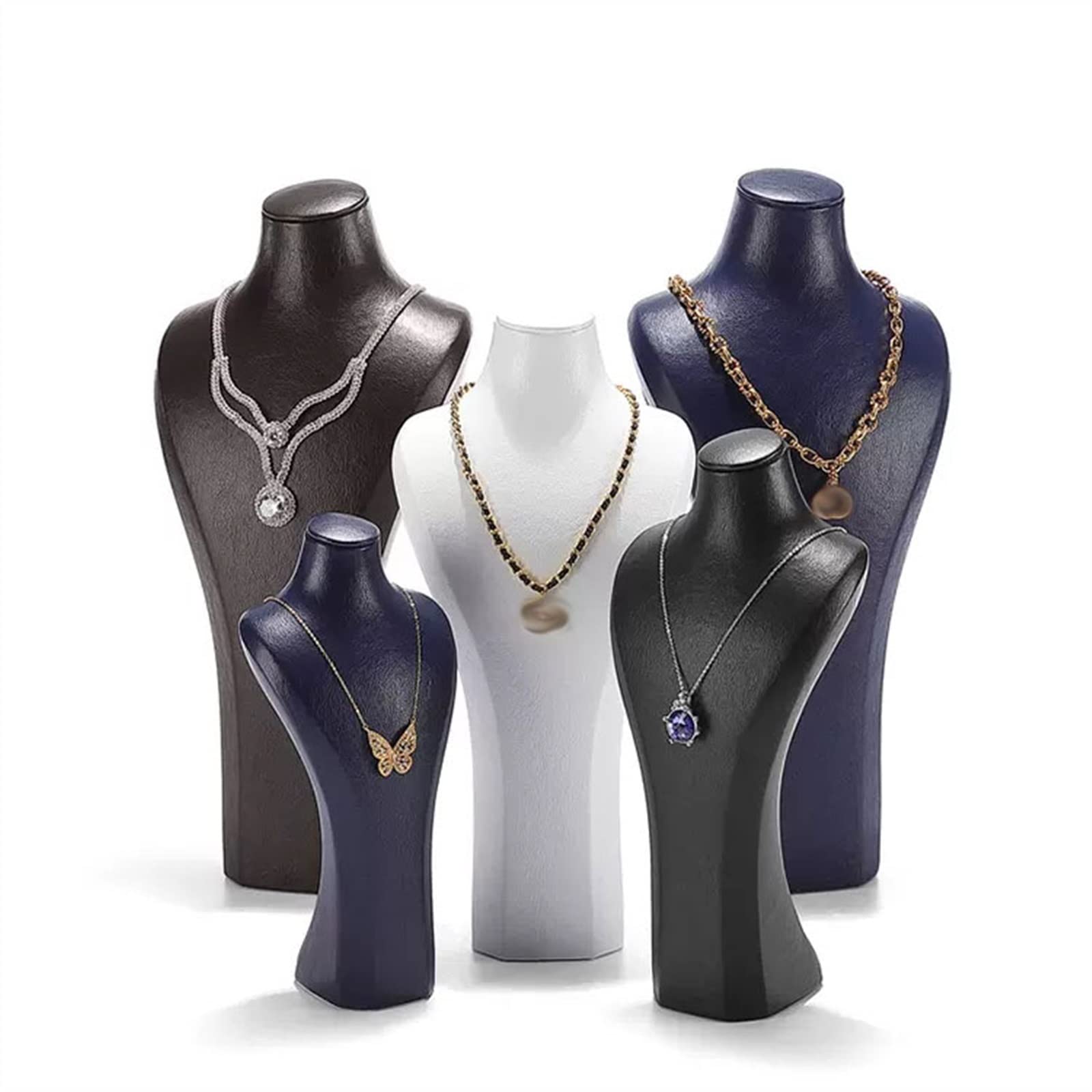 Schmuckaufbewahrung Lederschmuck-Büsten-Halsketten-Ausstellungsstand-Messe | Schmuckhalter Halskette Kette Büste(Mittel)