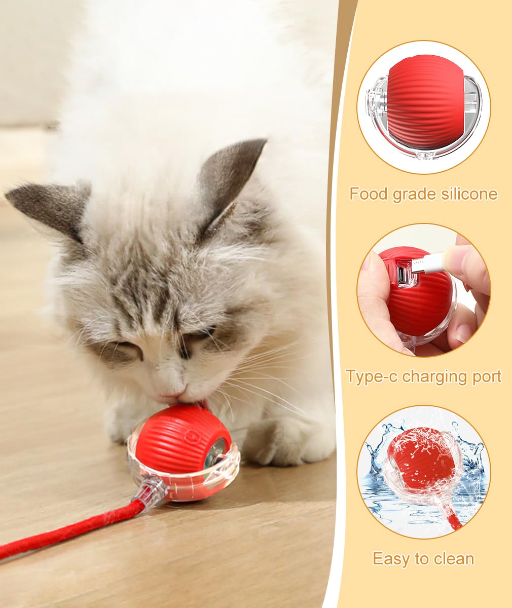 2PCS Interactive Cat Toy,Electric Automatic Cat Ball Toy - Image 4