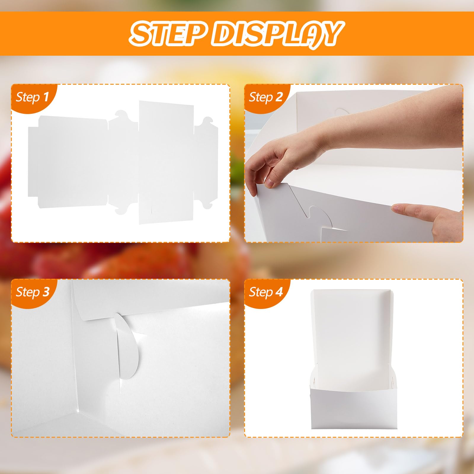 Snapklik.com : 50 Pack 12 X 12 X 5 Inch White Cake Boxes Cardboard ...