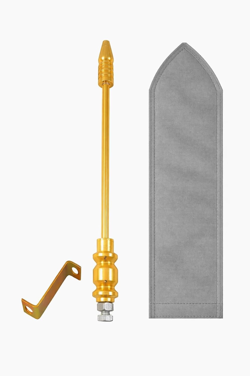 FieryFrost Golden Car Flag Rod with Bracket and Cover - Universal Fit for All Car Models Judgement Rod Corner Rod-image-12