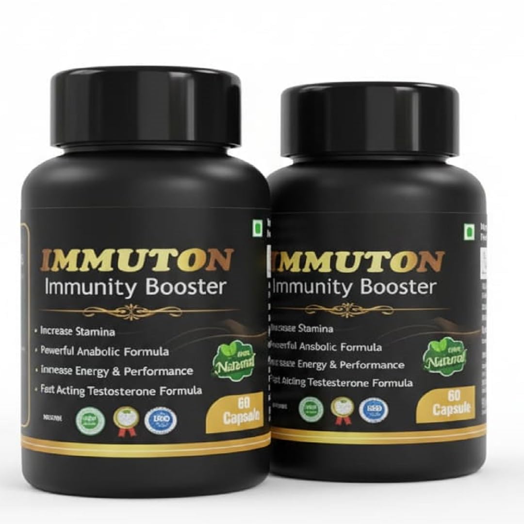 IMMUTON Immunity Booster Capsules for Men | With Ashwagandha, Punarnava, Bharangi & Shatavari | Energy, Stamina & Immune Support | 60 Veg Capsules | Pack of 2
