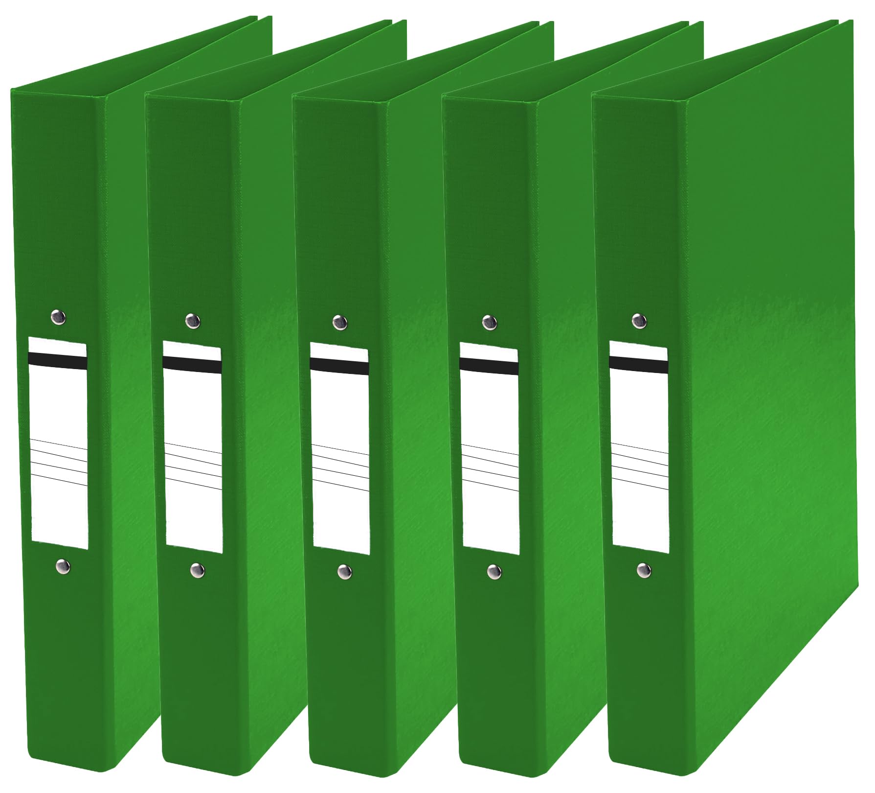 Nobel 25mm 2 Ring Polypropylene Binder A4 Assorted Colours Pack of 5 (Green)